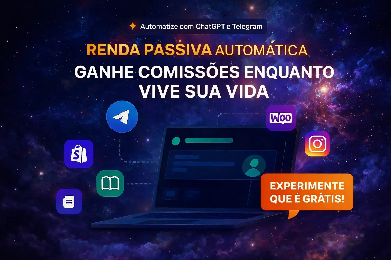 Automação Intelyze com Shopee, Telegram, WooCommerce, Instagram, WordPress e eBook